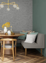 SG12406 geometric peel and stick wallpaper breakfast nook from Stacy Garcia Home