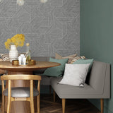 SG12406 geometric peel and stick wallpaper breakfast nook from Stacy Garcia Home