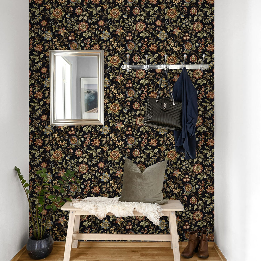 
                  
                    SG13001 jacobean floral peel and stick wallpaper entryway from The Sojourn Collection by Stacy Garcia
                  
                