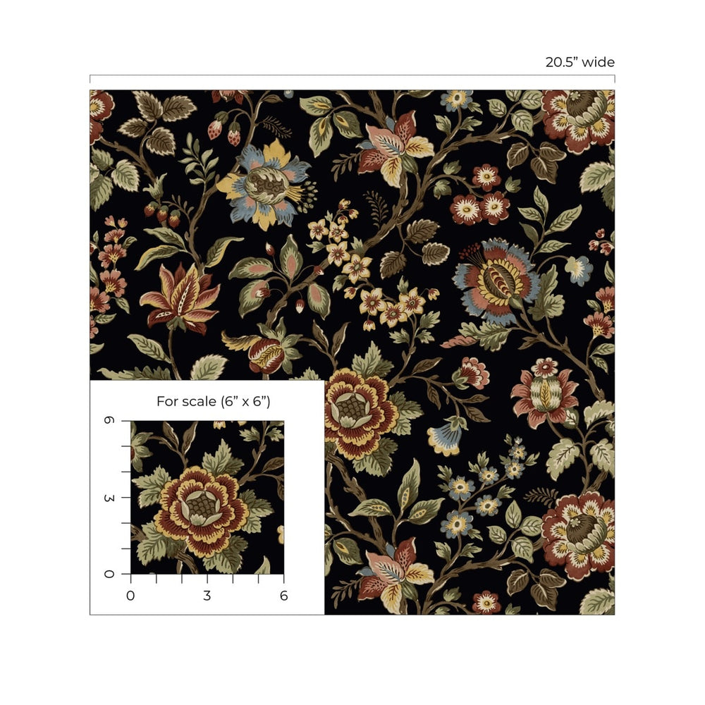 
                  
                    SG13001 jacobean floral peel and stick wallpaper scale from The Sojourn Collection by Stacy Garcia
                  
                