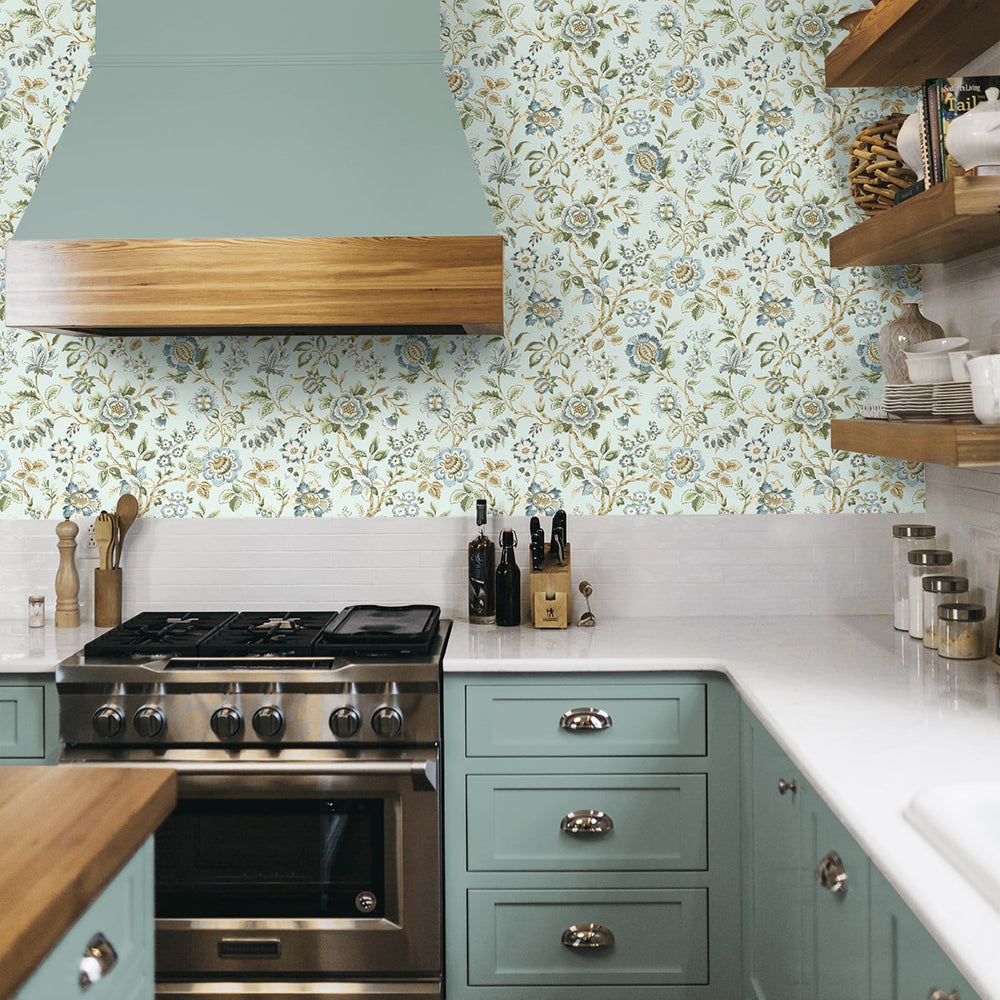 
                  
                    SG13004 jacobean floral peel and stick wallpaper kitchen cabinets from The Sojourn Collection by Stacy Garcia
                  
                
