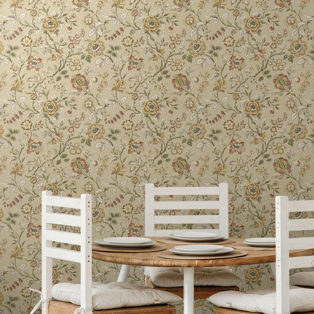 
                  
                    SG13006 jacobean floral peel and stick wallpaper wood dining chair from The Sojourn Collection by Stacy Garcia
                  
                
