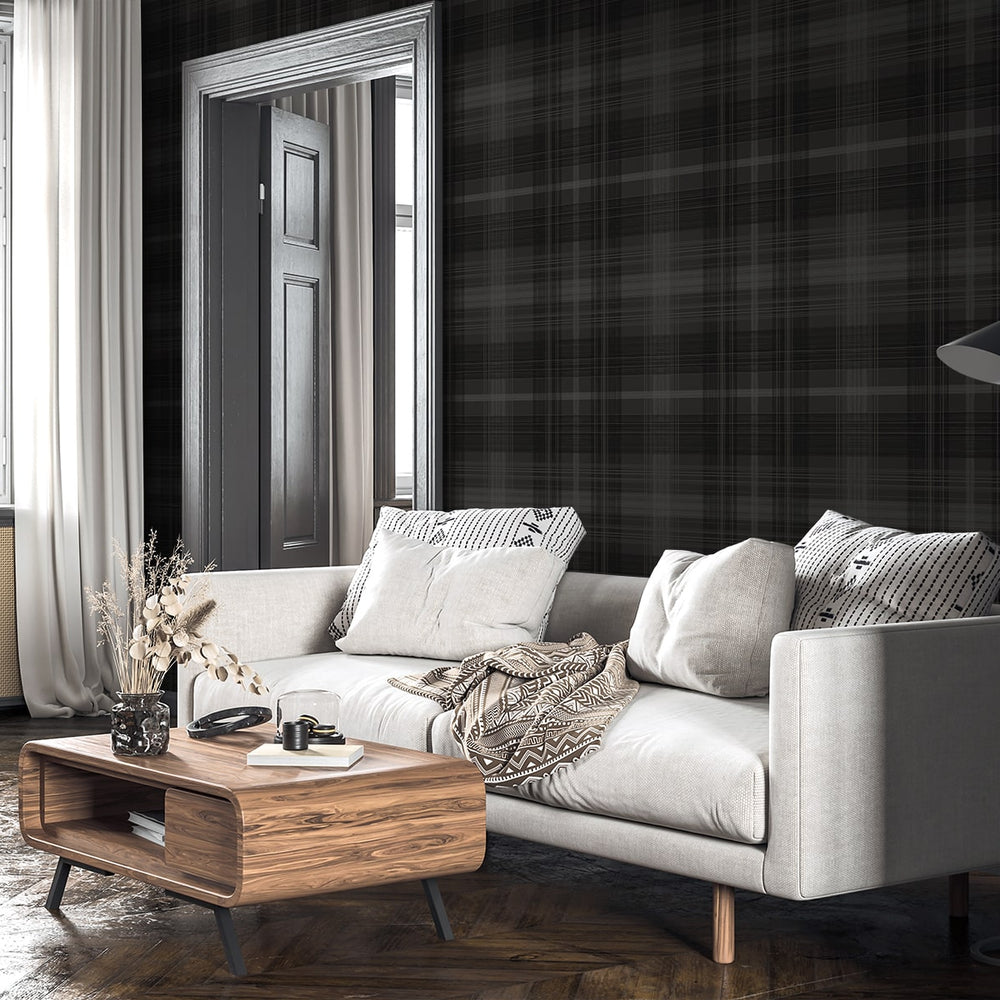 
                  
                    SG13100 plaid peel and stick wallpaper living room from The Sojourn Collection by Stacy Garcia
                  
                