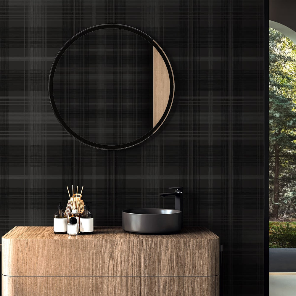 
                  
                    SG13100 plaid peel and stick wallpaper bathroom from The Sojourn Collection by Stacy Garcia
                  
                