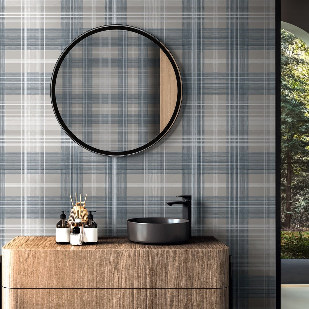 
                  
                    SG13102 plaid peel and stick wallpaper wood bathroom from The Sojourn Collection by Stacy Garcia
                  
                