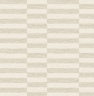 SG13207 faux woven stripe neutral peel and stick wallpaper from The Sojourn Collection by Stacy Garcia