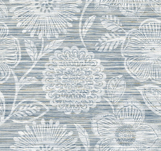 SG13302 faux grass floral peel and stick wallpaper from The Sojourn Collection by Stacy Garcia