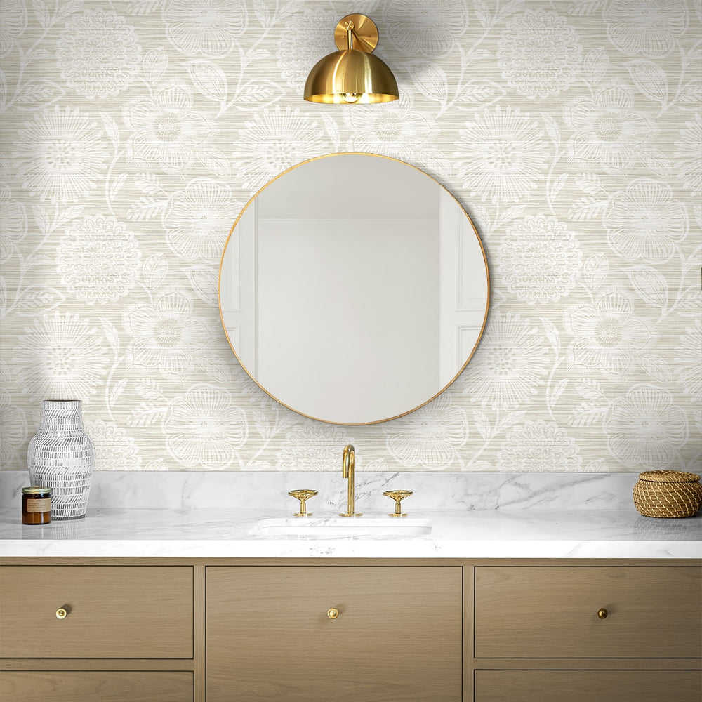 
                  
                    SG13307 faux grass floral peel and stick wallpaper hall bathroom from The Sojourn Collection by Stacy Garcia
                  
                