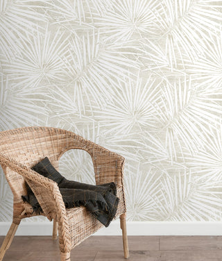 SG13407 palm leaf peel and stick wallpaper chair from The Sojourn Collection by Stacy Garcia Home