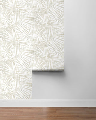 SG13407 palm leaf peel and stick wallpaper roll from The Sojourn Collection by Stacy Garcia Home