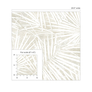SG13407 palm leaf peel and stick wallpaper scale from The Sojourn Collection by Stacy Garcia Home