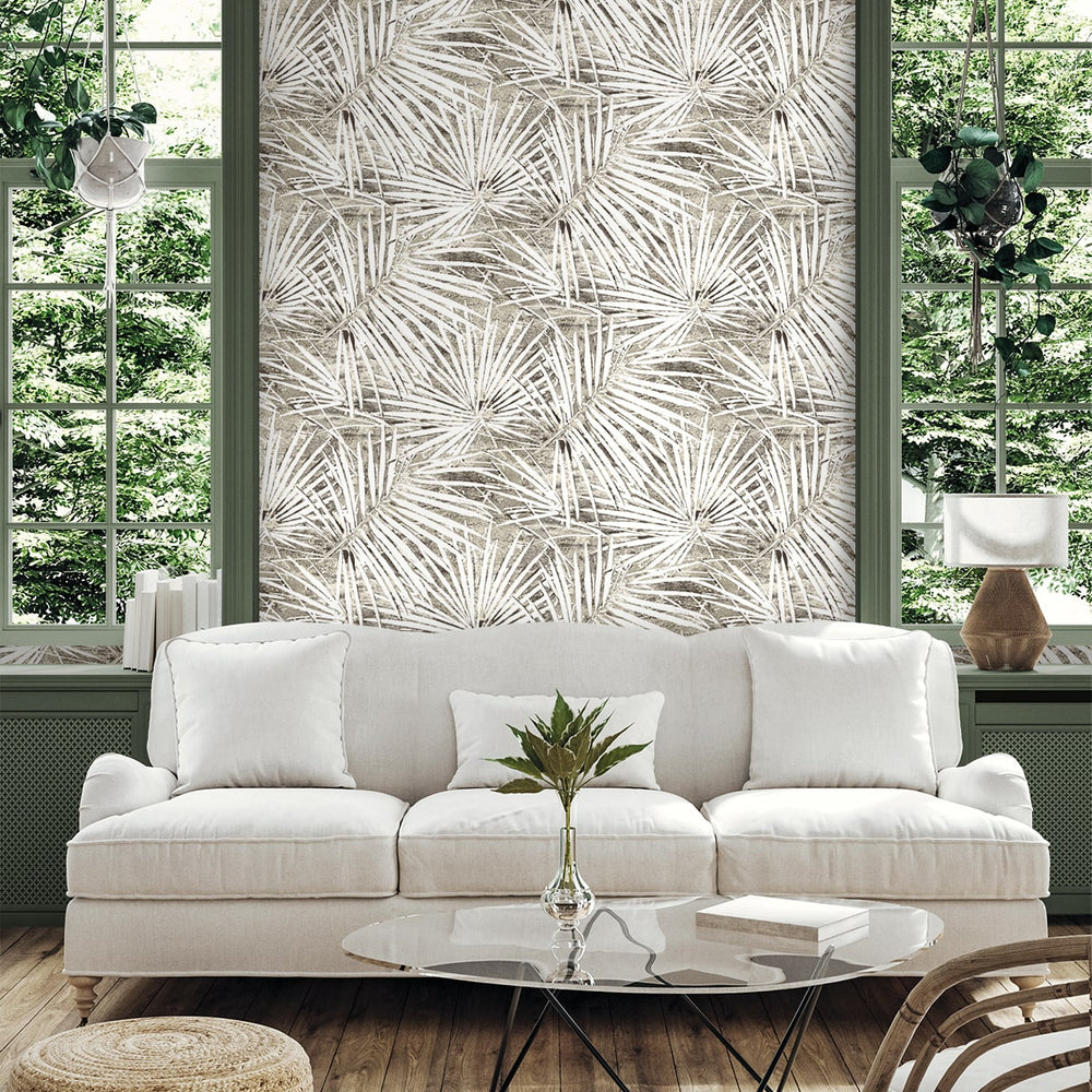 
                  
                    SG13408 palm leaf peel and stick wallpaper cream sofa from The Sojourn Collection by Stacy Garcia Home
                  
                