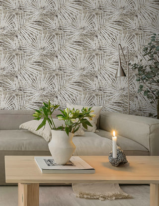 SG13408 palm leaf peel and stick wallpaper coffee table from The Sojourn Collection by Stacy Garcia Home