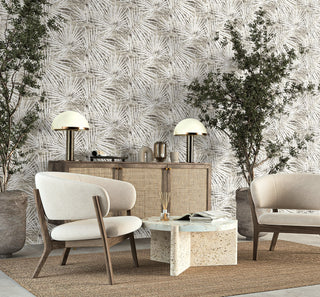 SG13408 palm leaf peel and stick wallpaper chair from The Sojourn Collection by Stacy Garcia Home