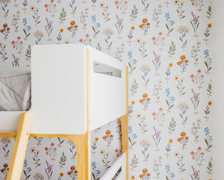 floral peel and stick wallpaper nursery from Loomwell Home Goods