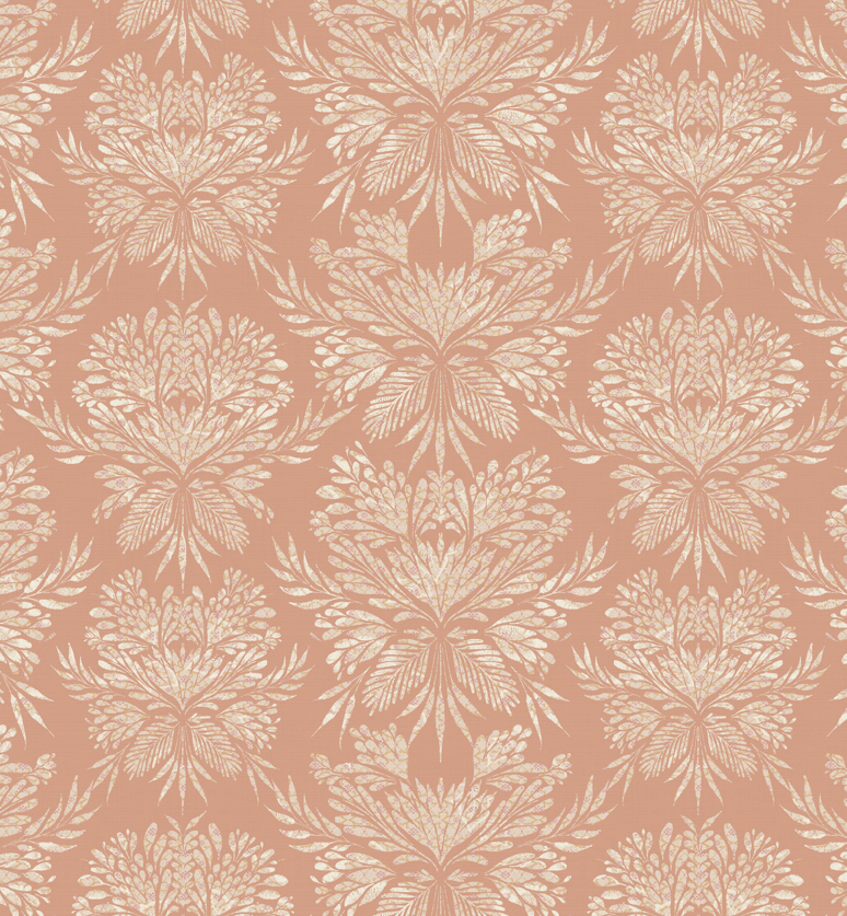 pink botanical peel and stick wallpaper from Loomwell Home Goods