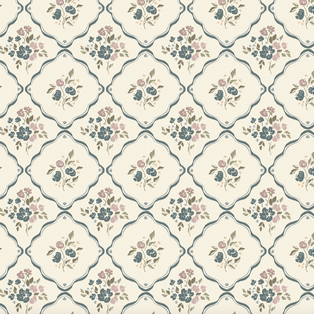 
                  
                    cream floral lattice peel and stick wallpaper from Loomwell Home Goods
                  
                