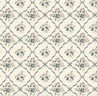 cream floral lattice peel and stick wallpaper from Loomwell Home Goods