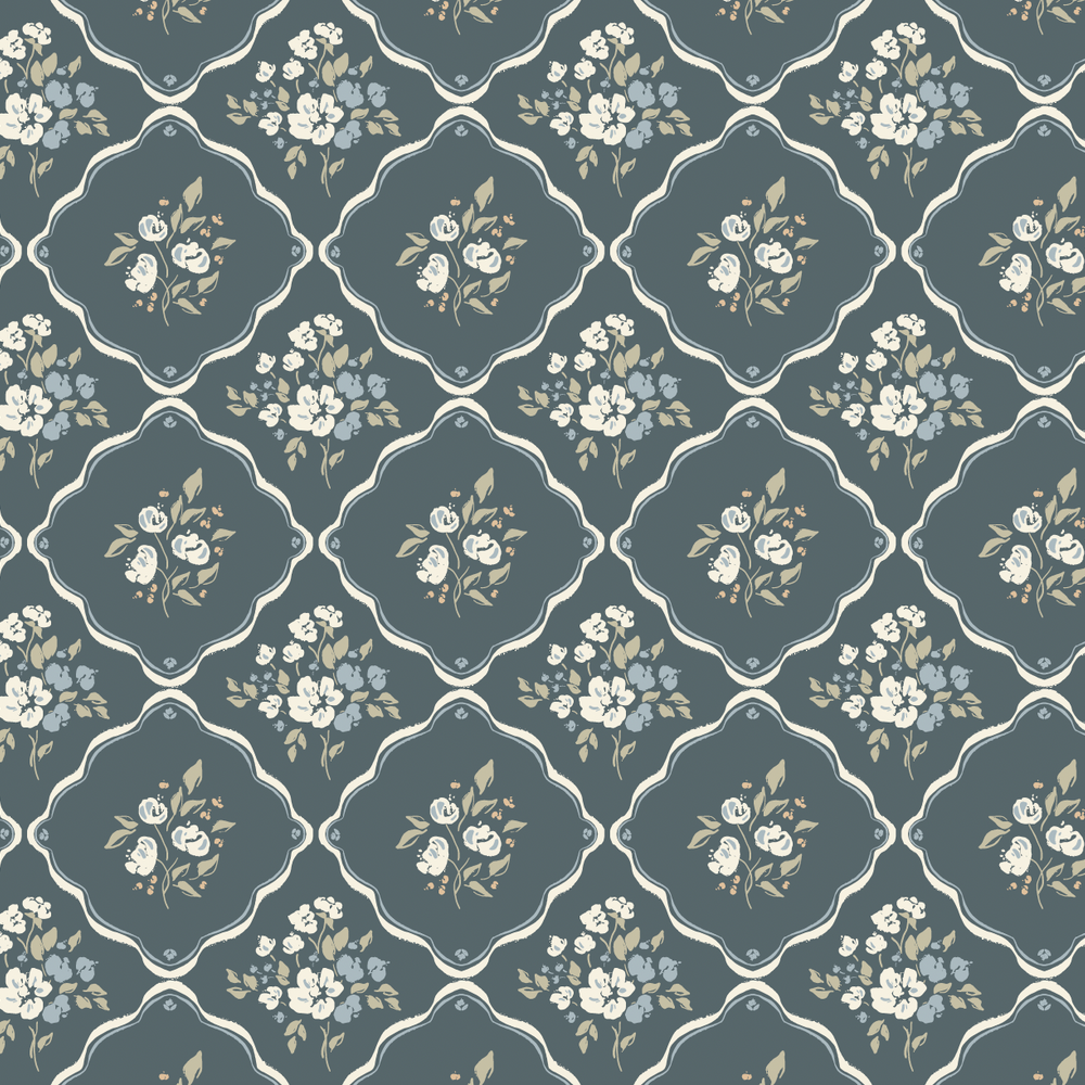 
                  
                    blue floral lattice peel and stick wallpaper from Loomwell Home Goods
                  
                
