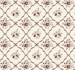 red floral lattice peel and stick wallpaper from Loomwell Home Goods
