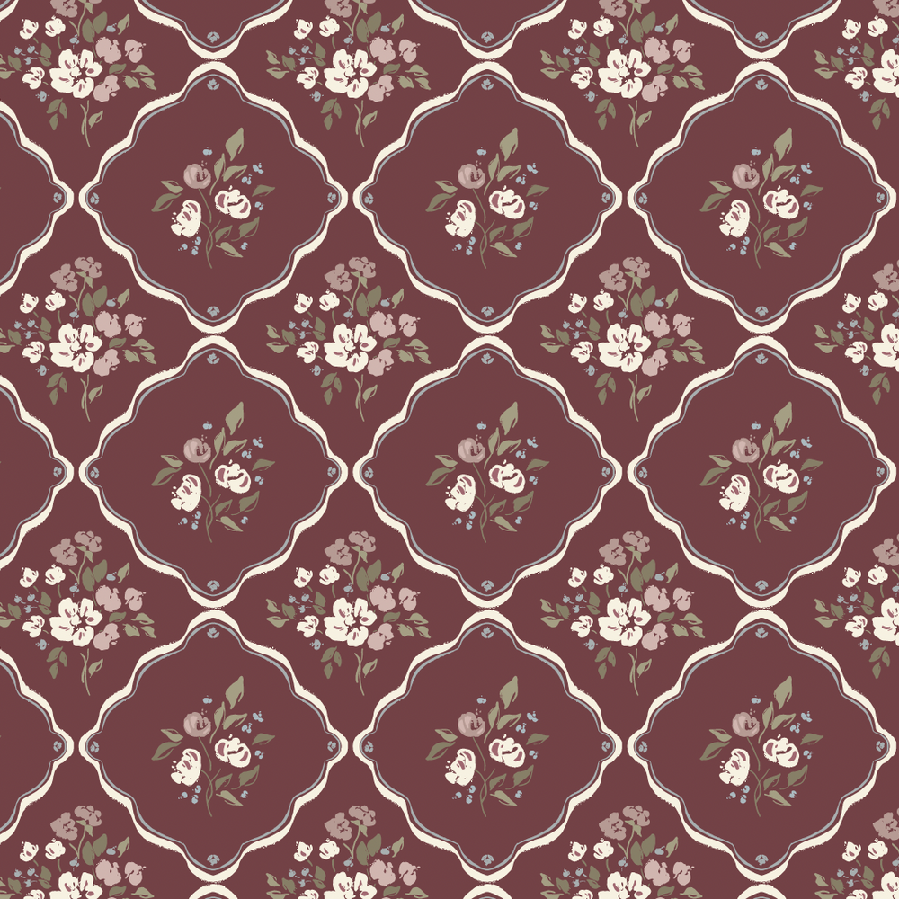 
                  
                    red floral lattice peel and stick wallpaper from Loomwell Home Goods
                  
                