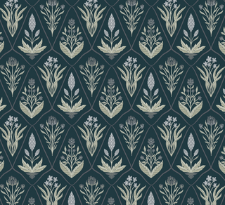 blue floral peel and stick wallpaper from Loomwell Home Goods