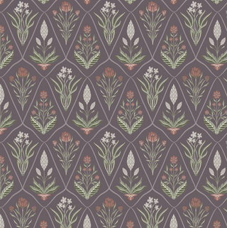 purple floral peel and stick wallpaper from Loomwell Home Goods