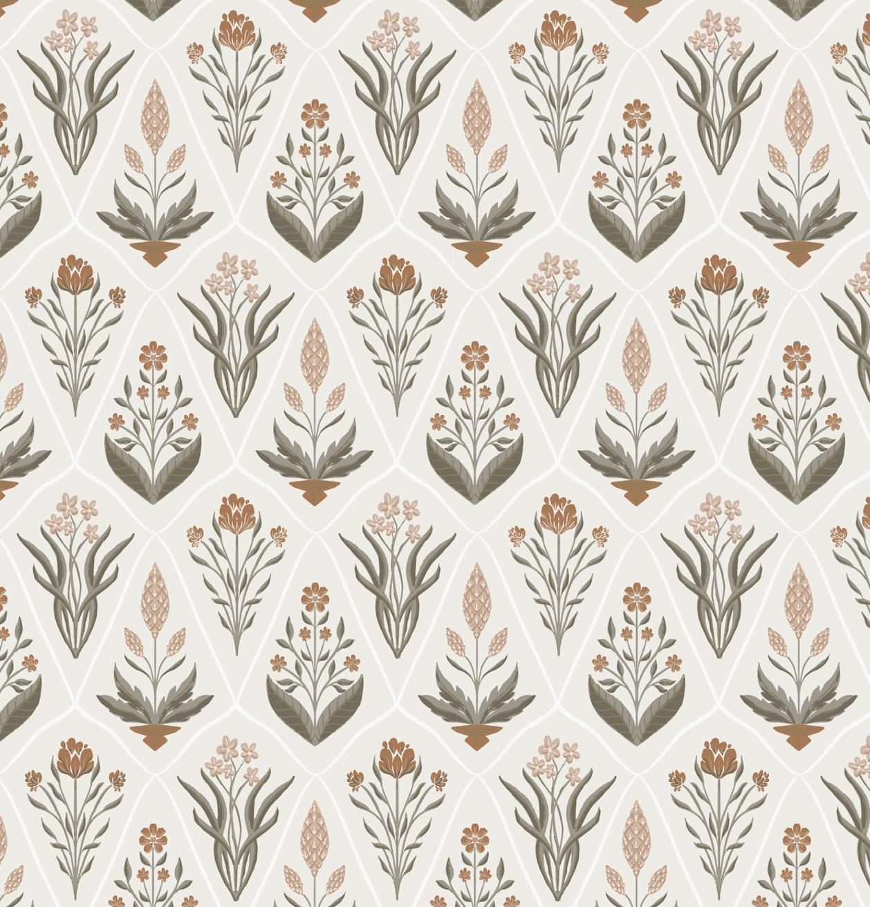 neutral floral peel and stick wallpaper from Loomwell Home Goods