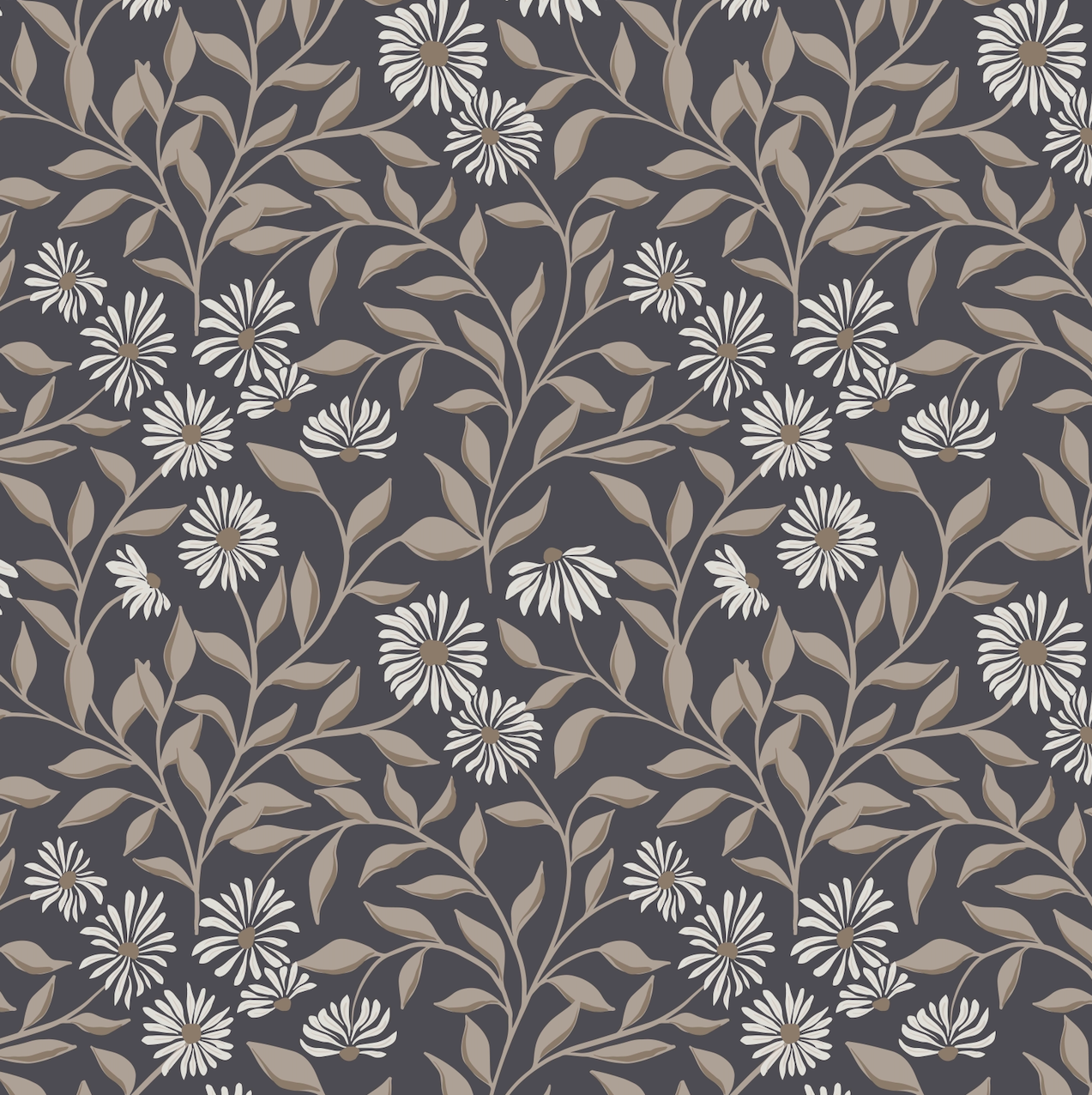 grey floral peel and stick wallpaper from Loomwell Home Goods