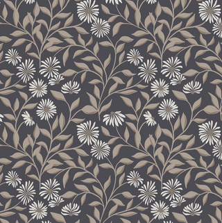 grey floral peel and stick wallpaper from Loomwell Home Goods