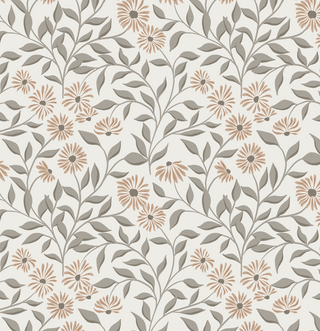 neutral floral peel and stick wallpaper from Loomwell Home Goods
