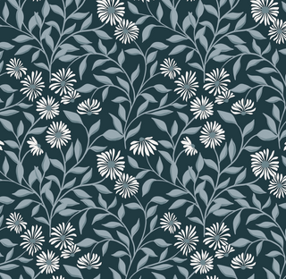 blue floral peel and stick wallpaper from Loomwell Home Goods
