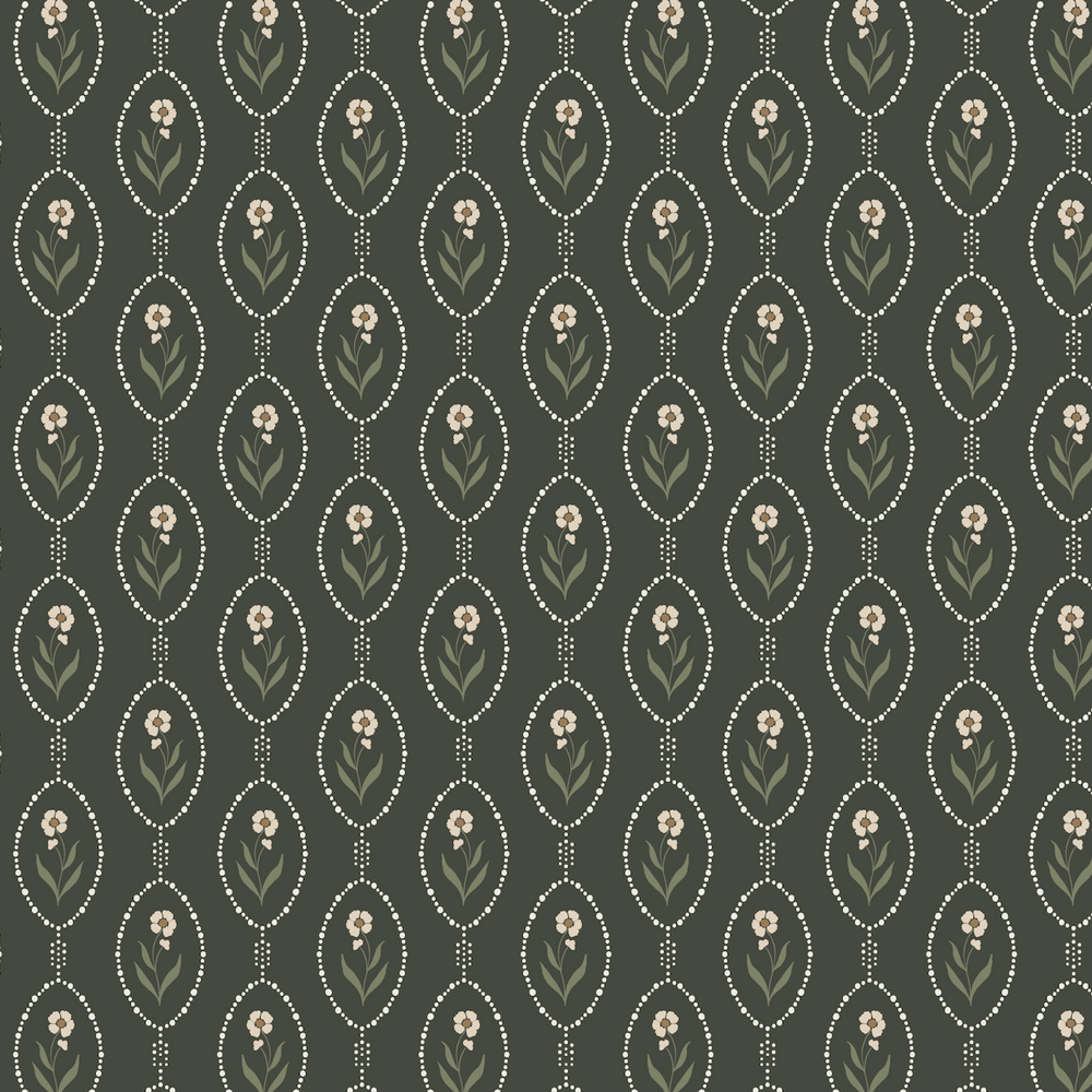 
                  
                    grey floral emblem peel and stick wallpaper from Loomwell Home Goods
                  
                