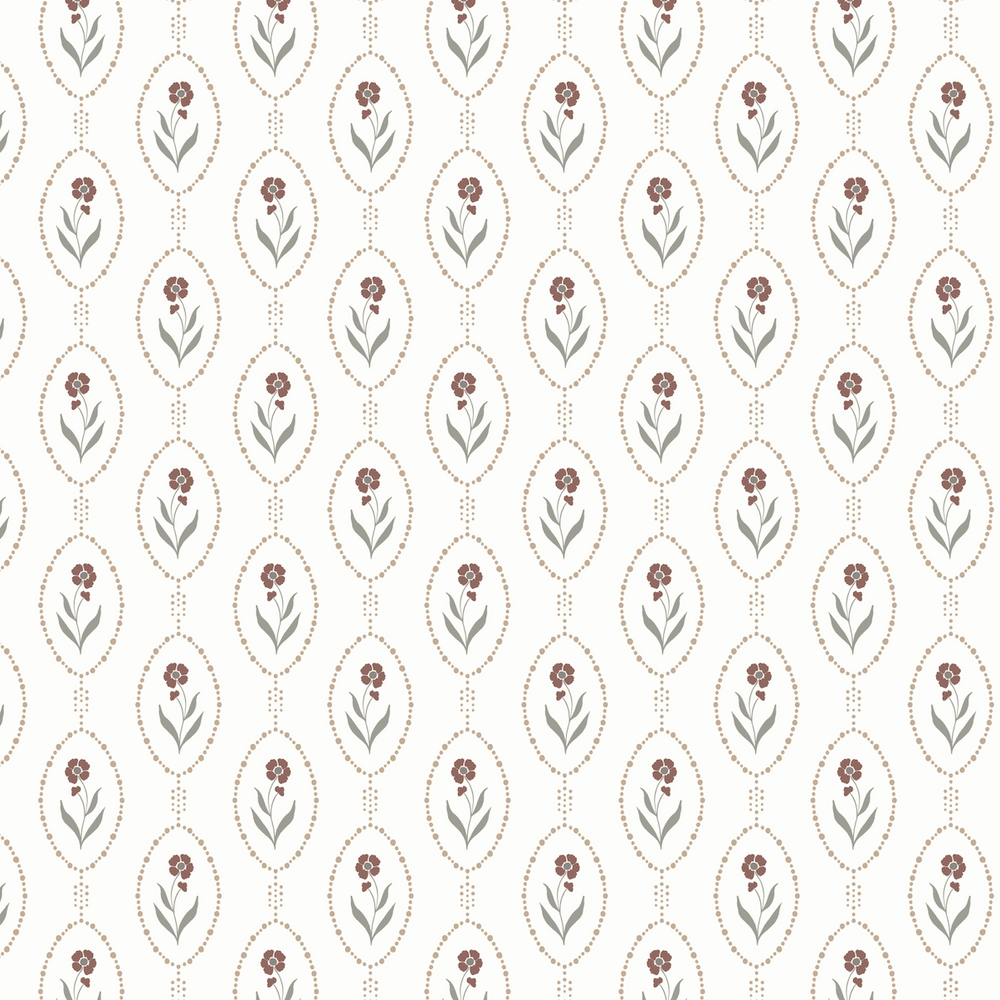 floral emblem peel and stick wallpaper from Loomwell Home Goods