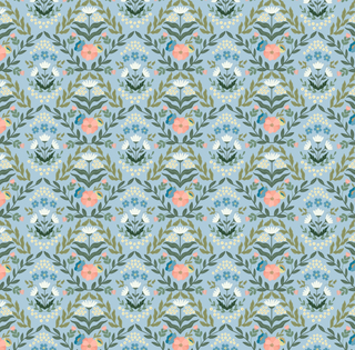 Blue Zuri Floral Peel and Stick Wallpaper from Say Decor