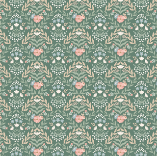 Green Zuri Floral Peel and Stick Wallpaper from Say Decor
