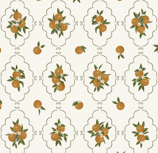 cream fruit peel and stick wallpaper from Loomwell Home Goods