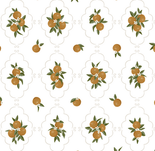 white fruit peel and stick wallpaper from Loomwell Home Goods