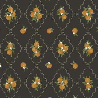 black fruit peel and stick wallpaper from Loomwell Home Goods