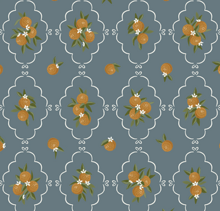teal fruit peel and stick wallpaper from Loomwell Home Goods