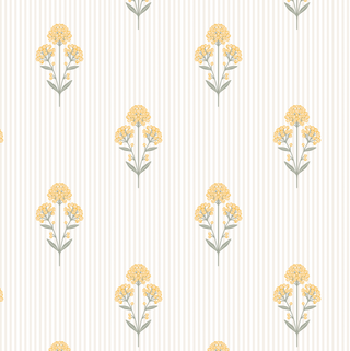 Susannah Yellow Floral Peel and Stick Wallpaper from Say Decor