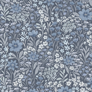 blue floral peel and stick wallpaper from Loomwell Home Goods