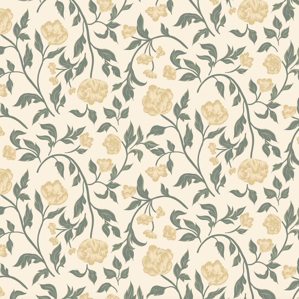 yellow floral peel and stick wallpaper from Loomwell Home Goods