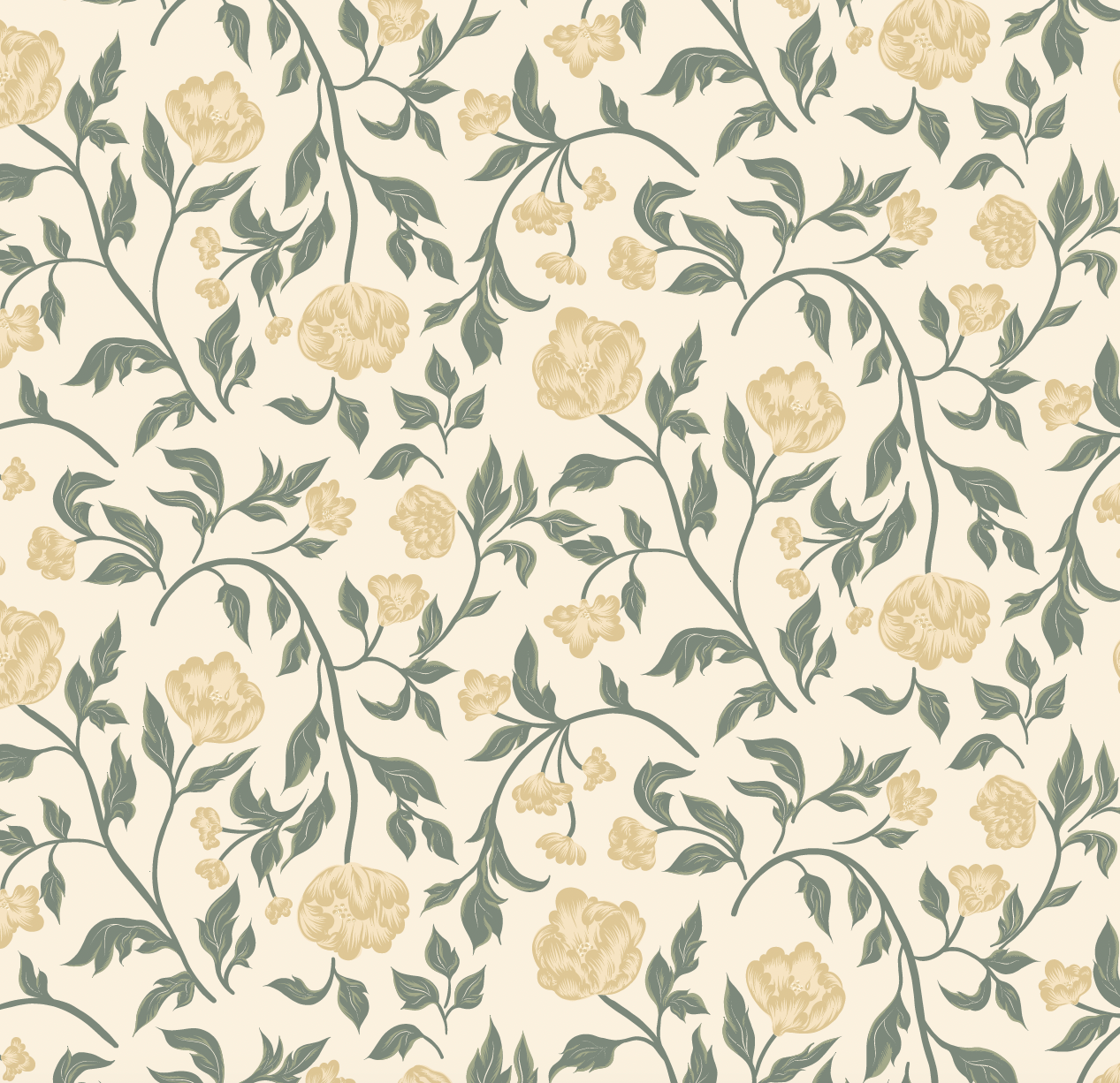 yellow floral peel and stick wallpaper from Loomwell Home Goods