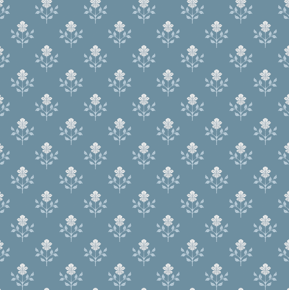 blue floral peel and stick wallpaper from Loomwell Home Goods