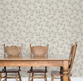 botanical peel and stick wallpaper dining room from Loomwell Home Goods