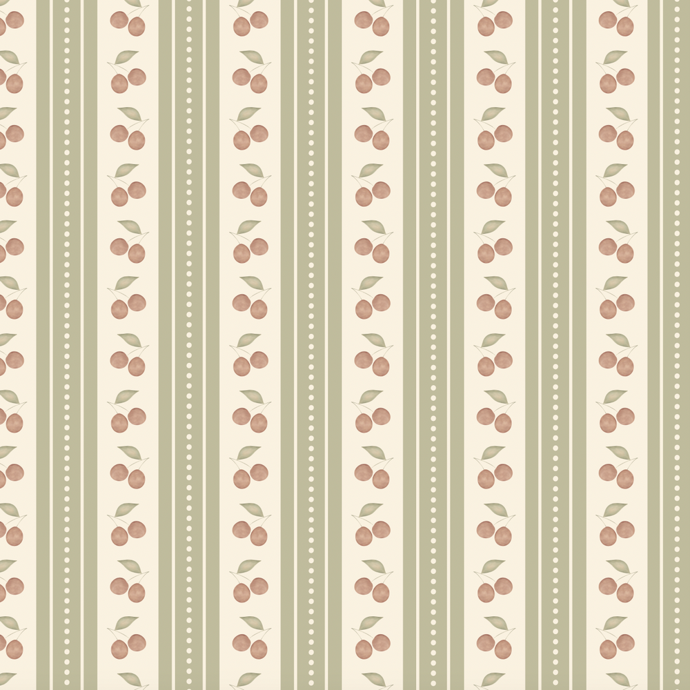 
                  
                    green cherry stripe peel and stick wallpaper from Loomwell Home Goods
                  
                