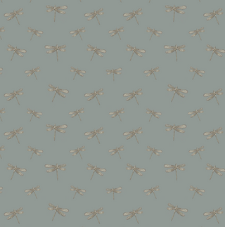 Blue Harlan Dragonfly Peel and Stick Wallpaper from Say Decor