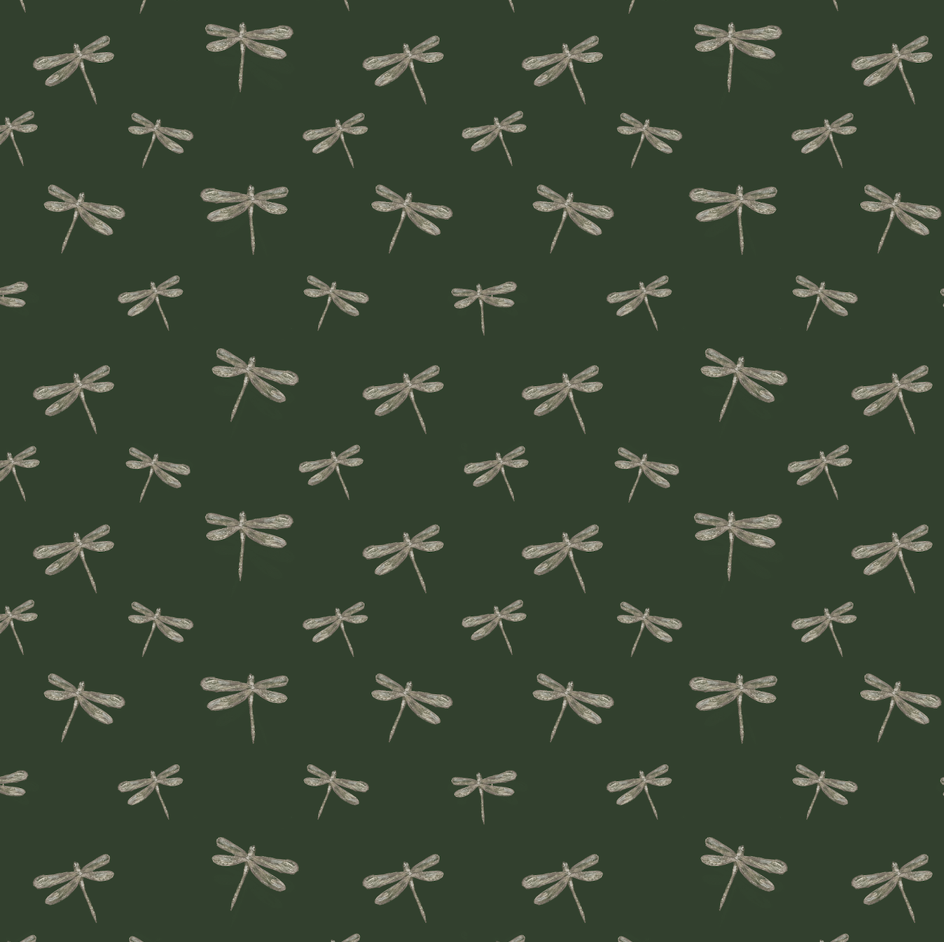 Green Harlan Dragonfly Peel and Stick Wallpaper from Say Decor