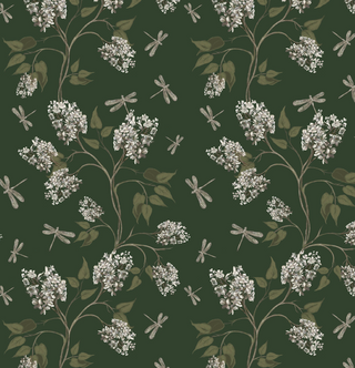 Clarke Green Floral Dragonfly Peel and Stick Wallpaper from Say Decor
